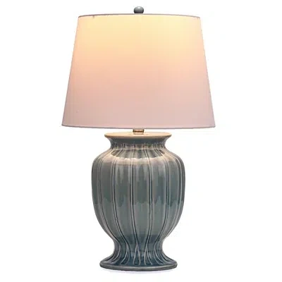 Kirkland's Libby Blue Textured Ceramic Table Lamp In White