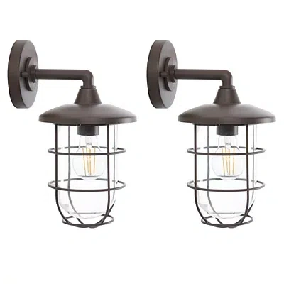 Kirkland's Liese Outdoor Wall Sconces In Brown