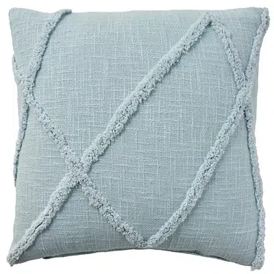 Kirkland's Light Blue Distressed Diamond Pillow