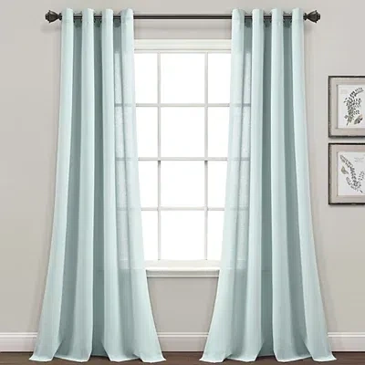 Kirkland's Light Blue Faux Linen Curtain Panel Set