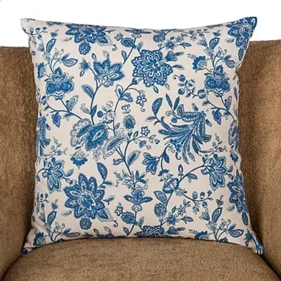 Kirkland's Light Blue Jacobean Floral Pillow In Multi