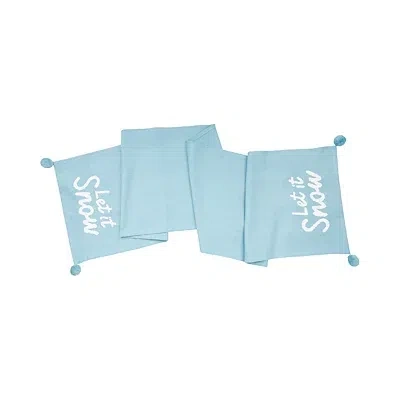 Kirkland's Light Blue Let It Snow Christmas Table Runner