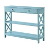 Kirkland's Light Blue X-frame 2-shelf Console Table In Blue
