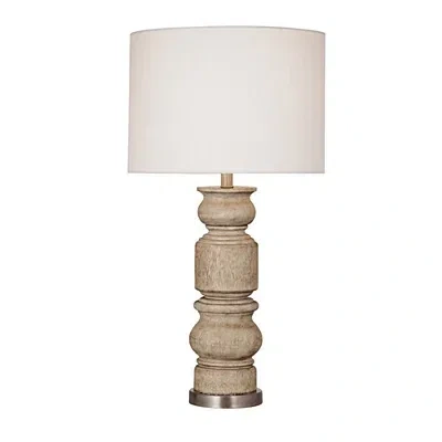 Kirkland's Light Brown Carved Helford Table Lamp