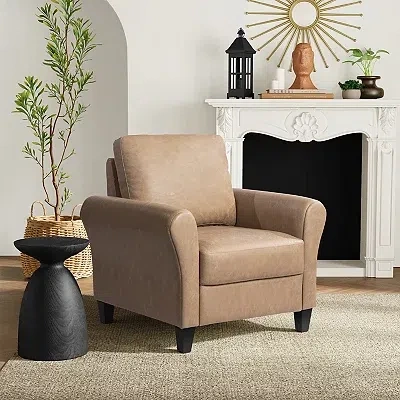 Kirkland's Light Brown Walter Accent Chair