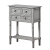 Kirkland's Light Gray 3-drawer Turned Legs Accent Table In Gray