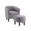Kirkland's Light Gray Churchill Accent Chair & Ottoman Set In Gray
