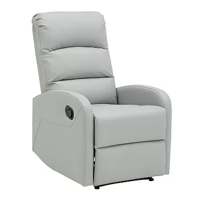 Kirkland's Light Gray Faux Leather Dormi Recliner