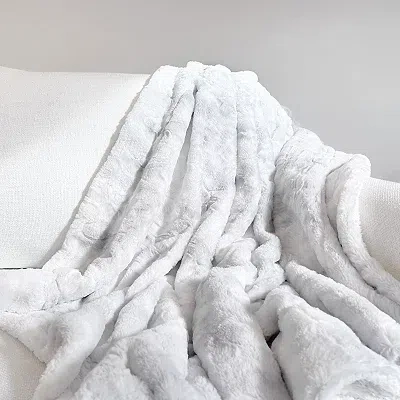 Kirkland's Light Gray Tie Dye Faux Fur Throw In Multi