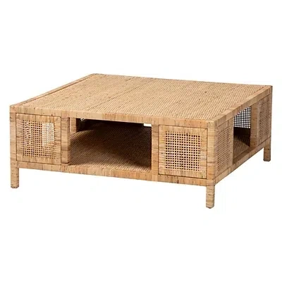 Kirkland's Light Honey Rattan Wrapped Coffee Table In Brown