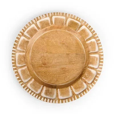 Kirkland's Light Natural Mango Wood Charger In Brown