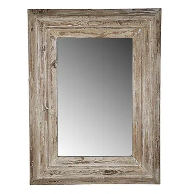 Kirkland's Light Whitewashed Wood Rectangular Wall Mirror In Brown