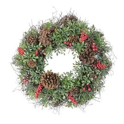 Kirkland's Lightly Frosted Cedar And Red Berry Wreath In Multi