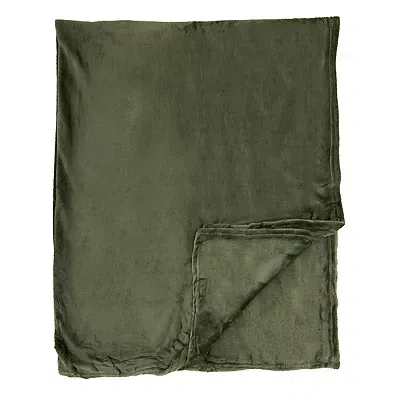 Kirkland's Lily Pad Solid Plush Throw In Green