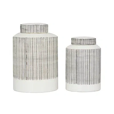 Kirkland's Lined Ceramic Jars In Multi