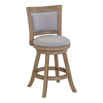 Kirkland's Linen And Driftwood Swivel Counter Stool In Gray