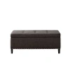 Kirkland's Linen Button Tufted Storage Bench In Black