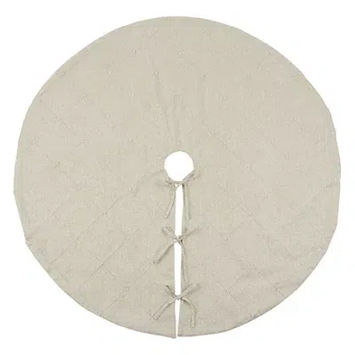 Kirkland's Linen Diamond Stitched Tree Skirt In Gray