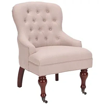 Kirkland's Linen Diamond Tufted Accent Chair In Neutral