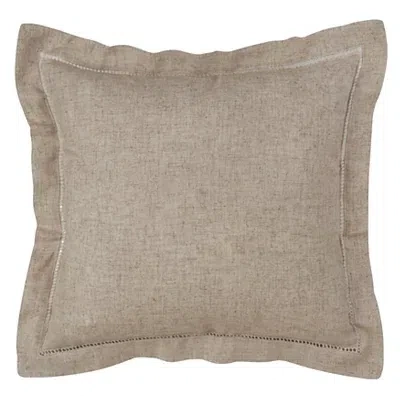 Kirkland's Linen Down Hemstitched Pillow In Brown