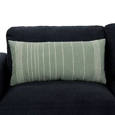 Kirkland's Linen Lines Lumbar Pillow In Green