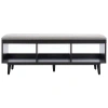 Kirkland's Linen Norma Open Shelf Black Bench In Gray