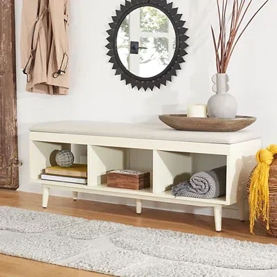 Kirkland's Linen Norma Open Shelf White Bench