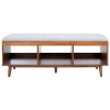 Kirkland's Linen Norma Open Shelf Wood Bench In White