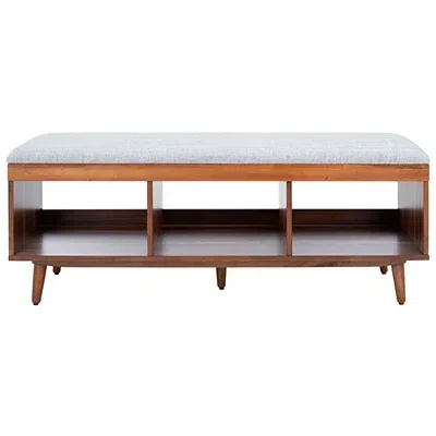 Kirkland's Linen Norma Open Shelf Wood Bench In Gray