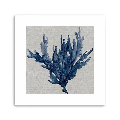 Kirkland's Linen Sea Coral I Canvas Art Print In Blue