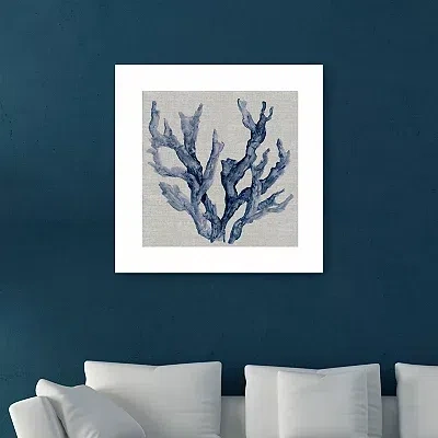 Kirkland's Linen Sea Coral Iv Canvas Art Print In Blue
