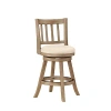 Kirkland's Linen Slat Back Swivel Counter Stool In Brown