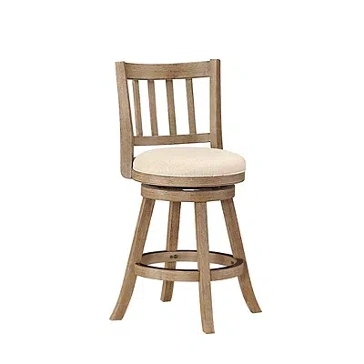 Kirkland's Linen Slat Back Swivel Counter Stool In Multi