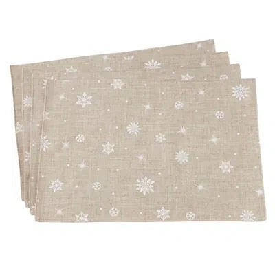 Kirkland's Linen Snowflake Placemats In Neutral