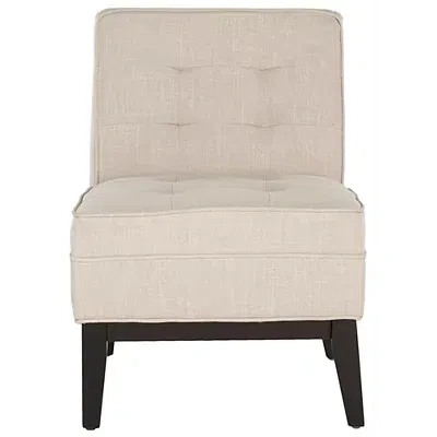 Kirkland's Linen Tufted Traditional Accent Chair In Neutral