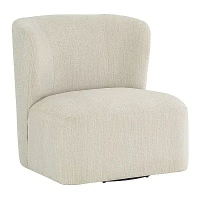 Kirkland's Linen Upholstered Lucy Swivel Chair In White