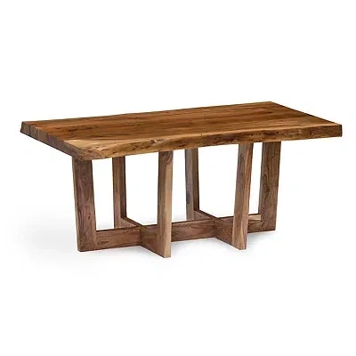 Kirkland's Live Edge Coffee Table With Crossed Legs In Brown
