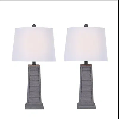 Kirkland's Louvered Shutter Table Lamps In Gray