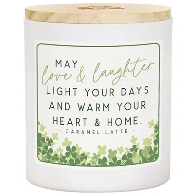Kirkland's Love & Laughter Caramel Latte Jar Candle In White