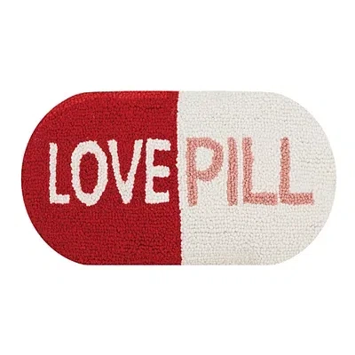 Kirkland's Love Pill Shaped Hooked Pillow In Red
