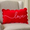Kirkland's Love Script Scalloped Edge Pillow In Multi