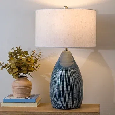 Kirkland's Luca Blue Ceramic Table Lamp