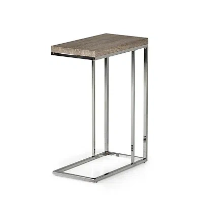 Kirkland's Lucia Chrome Chairside Table In Gray
