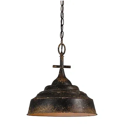 Kirkland's Lucida Black Distressed Metal Pendant Light
