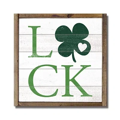 Kirkland's Luck Clover Wood Framed Wall Plaque In Green
