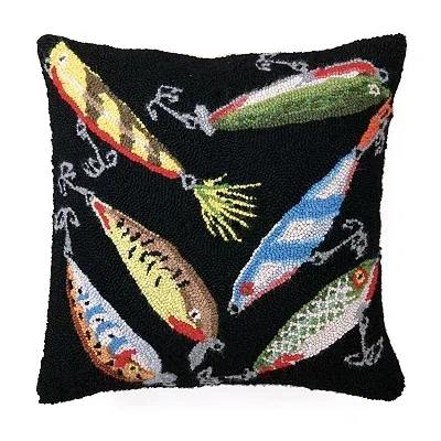 Kirkland's Lures Hooked Wool Pillow In Multi