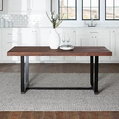 Kirkland's Mahogany Distressed Solid Wood Dining Table In Brown