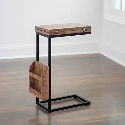 Kirkland's Mango Wood And Iron Extendable C-table In Brown