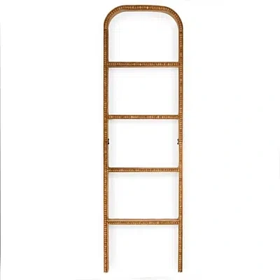 Kirkland's Mango Wood Beaded Blanket Ladder In Brown