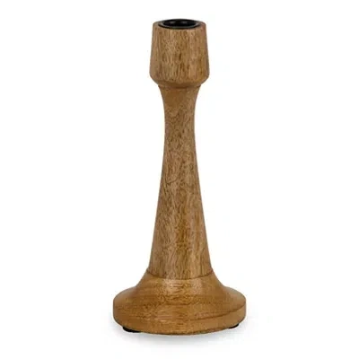 Kirkland's Mango Wood Taper Candle Holder In Brown